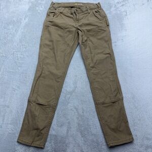 Carhartt Utility Pants Womens 8 Tan Slim Fit Double Front Canvas Carpenter Work